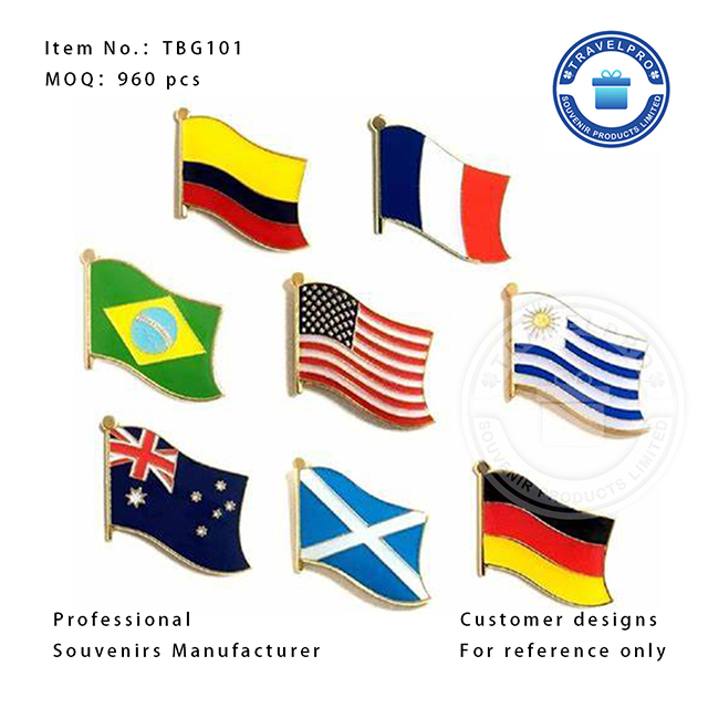 Customized Flag Lapel Pin for Different Countries in Metal Material 