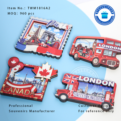 Travelpro Hot Selling Beautiful Travel Souvenir MDF Fridge Magnets Gift Shop Crafts Magnetic Refrigerator Magnets