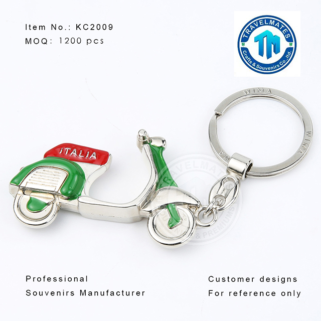 3D Italy Vespa Customized Metal Souvenir Keychain