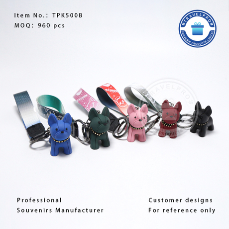 Hot Selling Fashion Cartoon French BullDog Toys Pendant Resin Cool Little Dog Keychain PVC Key Ring