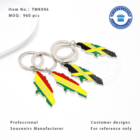 Promotional Personalized Custom Metal Key Chains Wholesale Jamaica Key Chain Keyring Jamaica Keychain